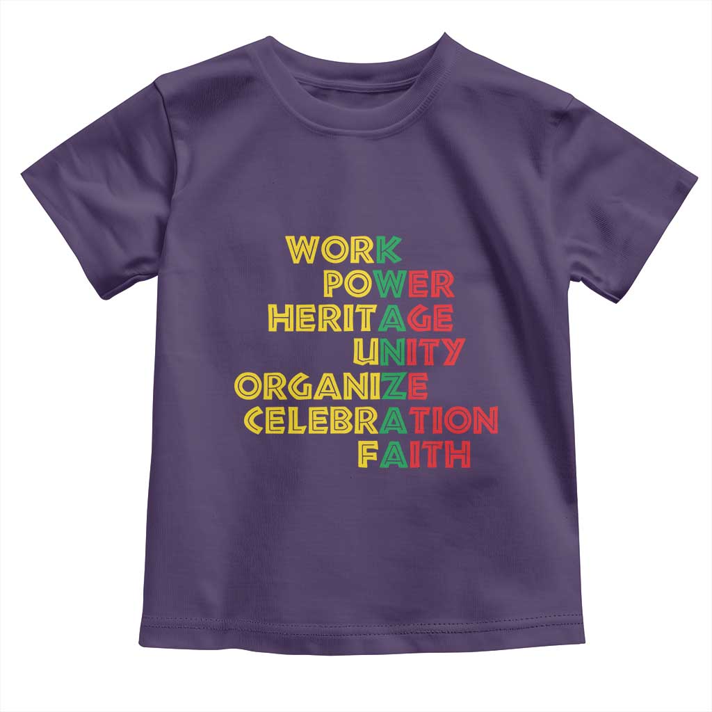 Kwanzaa Toddler T Shirt Work Power Heritage Unity Organize Celebration Faith African Heritage TS11 Purple Print Your Wear