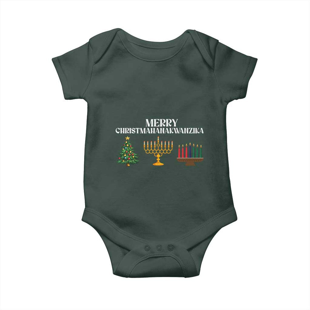 Merry Christmahanakwanzika Baby Onesie Christmas Hanukkah Kwanzaa TS11 Print Your Wear