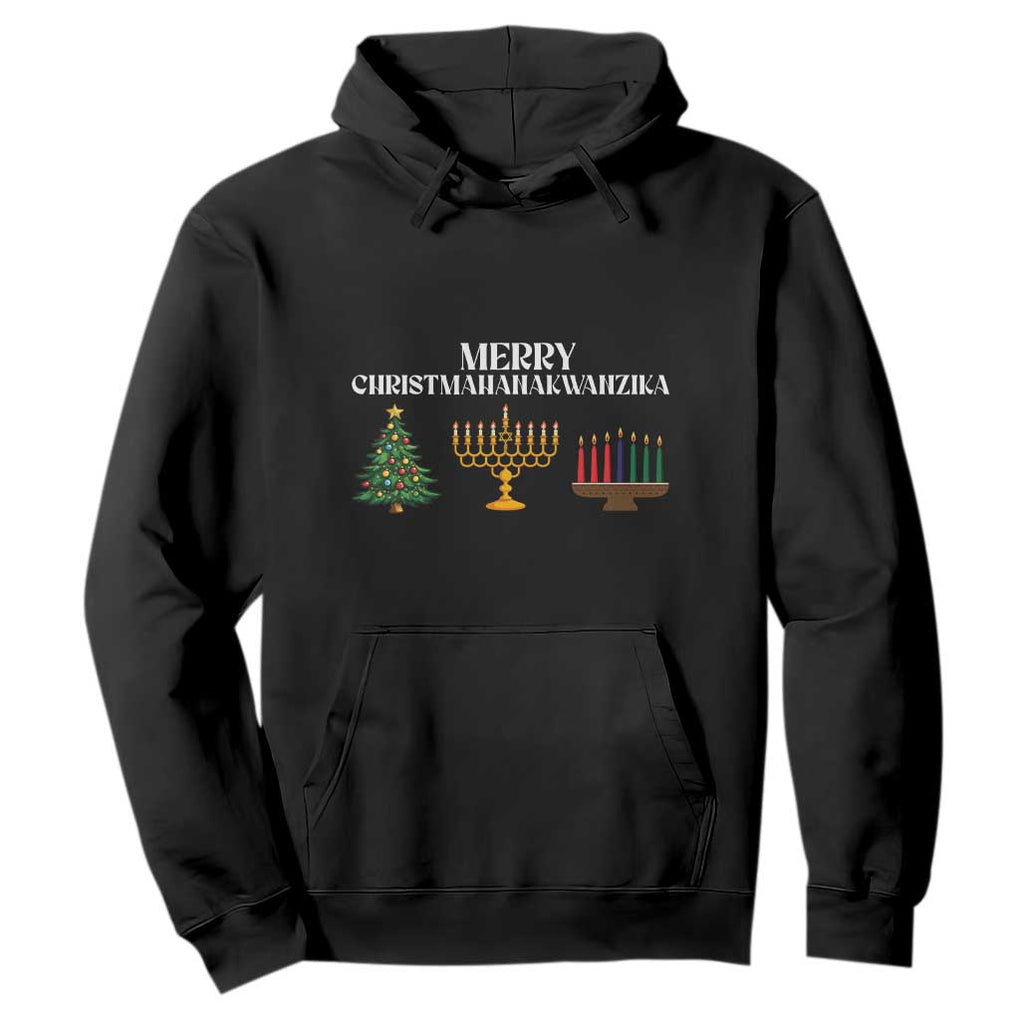 Merry Christmahanakwanzika Hoodie Christmas Hanukkah Kwanzaa TS11 Black Print Your Wear