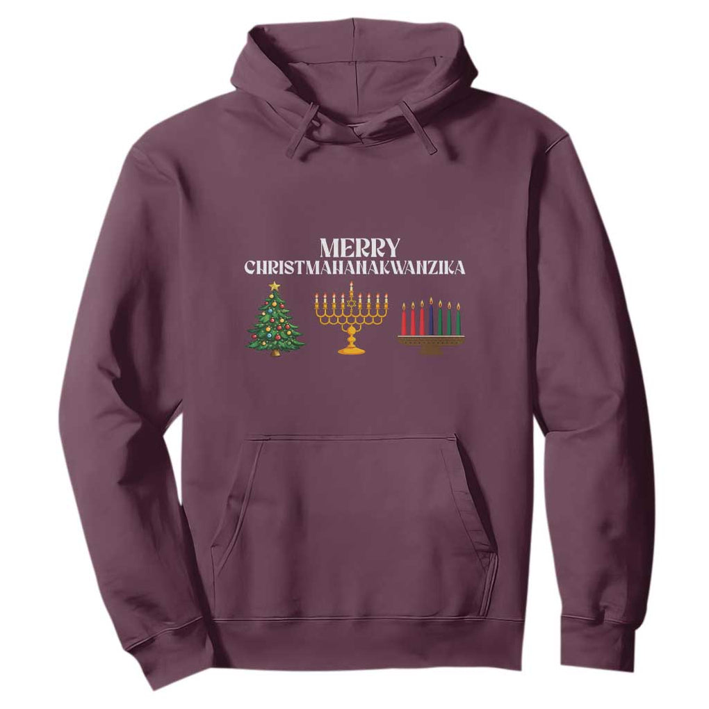 Merry Christmahanakwanzika Hoodie Christmas Hanukkah Kwanzaa TS11 Maroon Print Your Wear