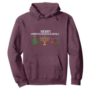 Merry Christmahanakwanzika Hoodie Christmas Hanukkah Kwanzaa TS11 Maroon Print Your Wear