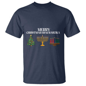 Merry Christmahanakwanzika T Shirt Christmas Hanukkah Kwanzaa TS11 Navy Print Your Wear