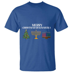 Merry Christmahanakwanzika T Shirt Christmas Hanukkah Kwanzaa TS11 Royal Blue Print Your Wear