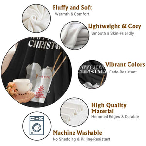 Happy Jewish Christmas Throw Blanket Chinese Noodle Asian Take Out TS11 Print Your Wear