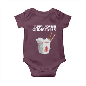 Happy Jewish Christmas Baby Onesie Chinese Noodle Asian Take Out TS11 Maroon Print Your Wear