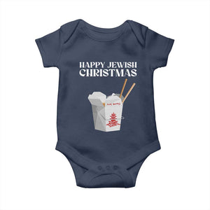 Happy Jewish Christmas Baby Onesie Chinese Noodle Asian Take Out TS11 Navy Print Your Wear