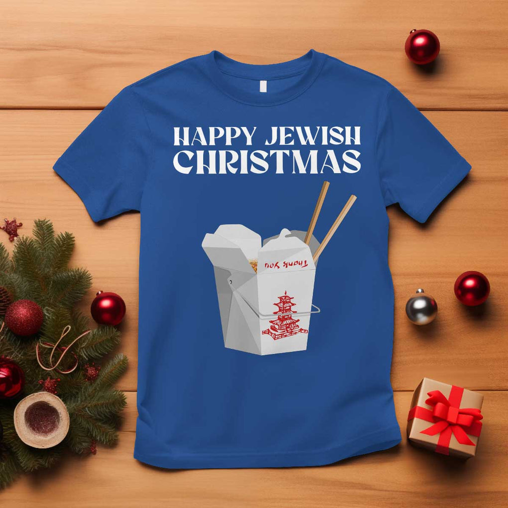 Happy Jewish Christmas T Shirt Chinese Noodle Asian Take Out TS11 Royal Blue Print Your Wear
