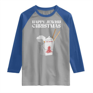 Happy Jewish Christmas Raglan Shirt Chinese Noodle Asian Take Out TS11 Sport Gray Royal Print Your Wear