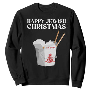 Happy Jewish Christmas Sweatshirt Chinese Noodle Asian Take Out TS11 Black Print Your Wear
