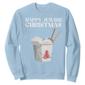 Happy Jewish Christmas Sweatshirt Chinese Noodle Asian Take Out TS11 Light Blue Print Your Wear