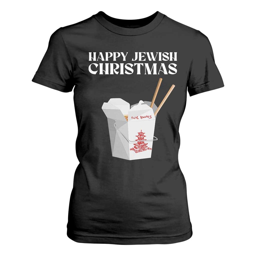 Happy Jewish Christmas T Shirt For Women Chinese Noodle Asian Take Out TS11 Black Print Your Wear