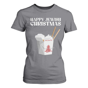 Happy Jewish Christmas T Shirt For Women Chinese Noodle Asian Take Out TS11 Charcoal Print Your Wear