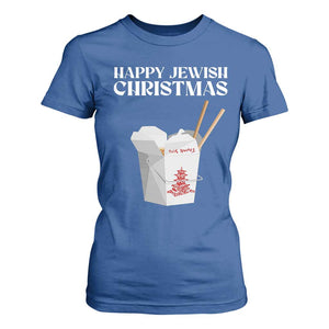 Happy Jewish Christmas T Shirt For Women Chinese Noodle Asian Take Out TS11 Royal Blue Print Your Wear