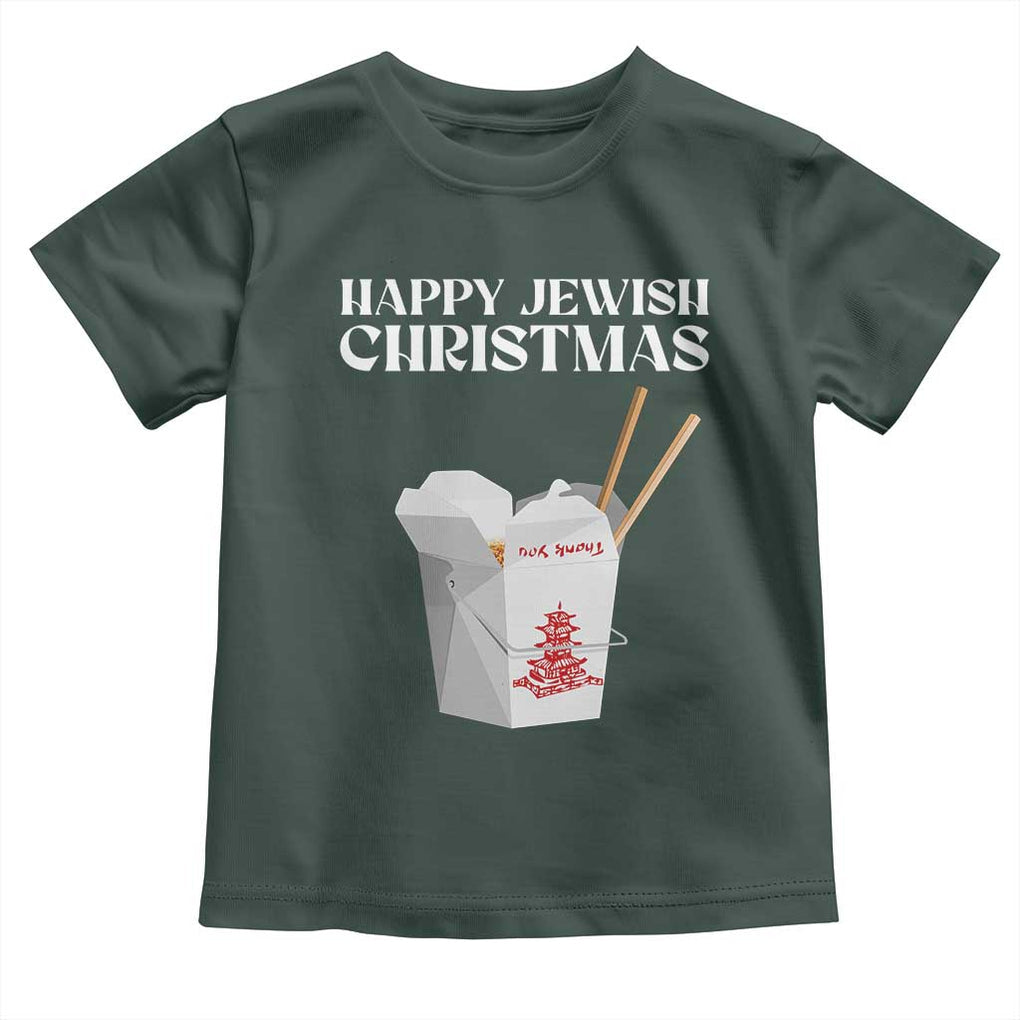 Happy Jewish Christmas Toddler T Shirt Chinese Noodle Asian Take Out TS11 Dark Forest Green Print Your Wear