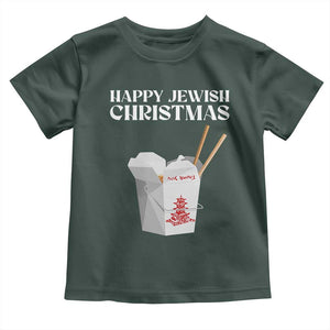 Happy Jewish Christmas Toddler T Shirt Chinese Noodle Asian Take Out TS11 Dark Forest Green Print Your Wear