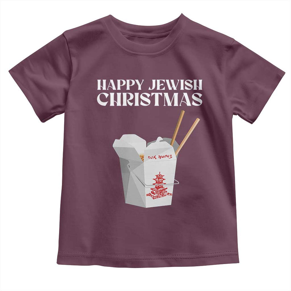 Happy Jewish Christmas Toddler T Shirt Chinese Noodle Asian Take Out TS11 Maroon Print Your Wear