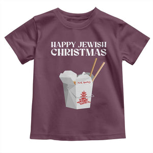 Happy Jewish Christmas Toddler T Shirt Chinese Noodle Asian Take Out TS11 Maroon Print Your Wear