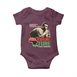 Stokely Carmichael Quote Baby Onesie The Secret Of Life Is To Have No Fear It's The Only Way To Function TS11 Maroon Print Your Wear