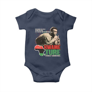 Stokely Carmichael Quote Baby Onesie The Secret Of Life Is To Have No Fear It's The Only Way To Function TS11 Navy Print Your Wear