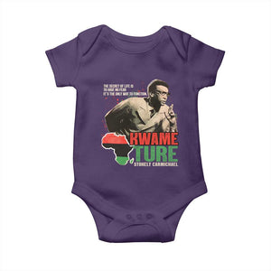 Stokely Carmichael Quote Baby Onesie The Secret Of Life Is To Have No Fear It's The Only Way To Function TS11 Purple Print Your Wear