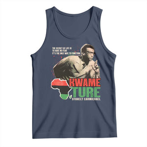 Stokely Carmichael Quote Tank Top The Secret Of Life Is To Have No Fear It's The Only Way To Function TS11 Navy Print Your Wear
