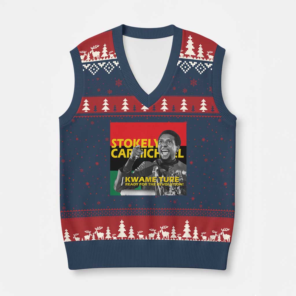 Stokely Carmichael Quote V-Neck Knit Sweater Vest Ready For The Revolution Black History Month TS11 Navy Red Print Your Wear