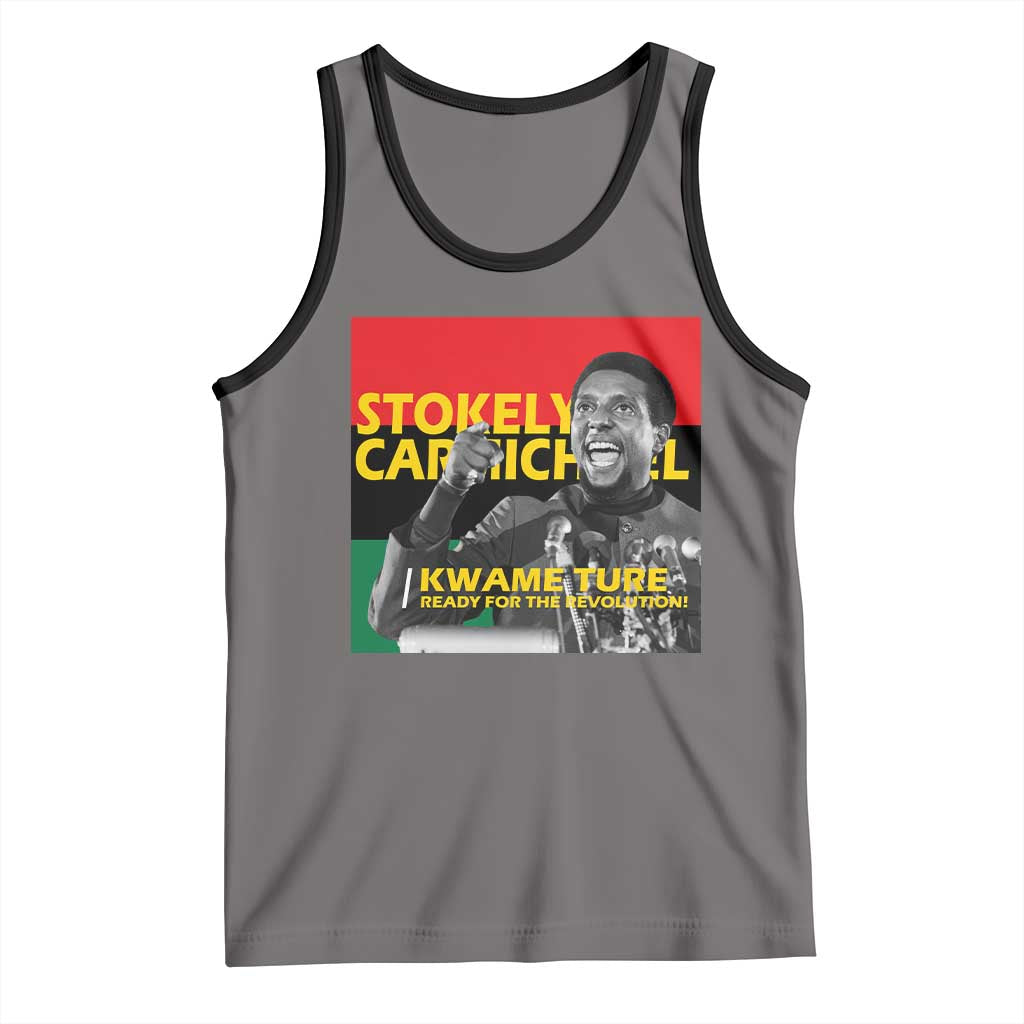 Stokely Carmichael Quote Tank Top Ready For The Revolution Black History Month TS11 Deep Heather Black Print Your Wear