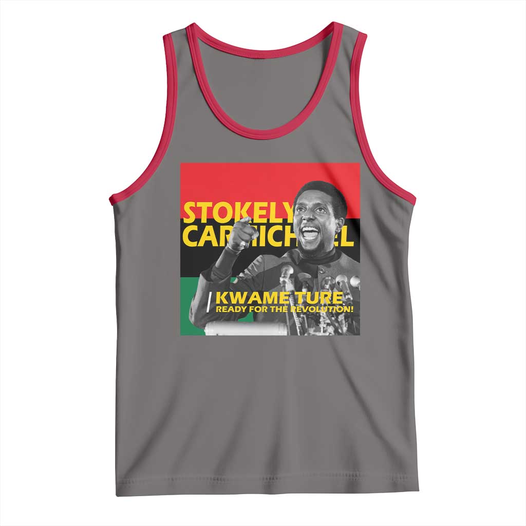 Stokely Carmichael Quote Tank Top Ready For The Revolution Black History Month TS11 Deep Heather Red Print Your Wear