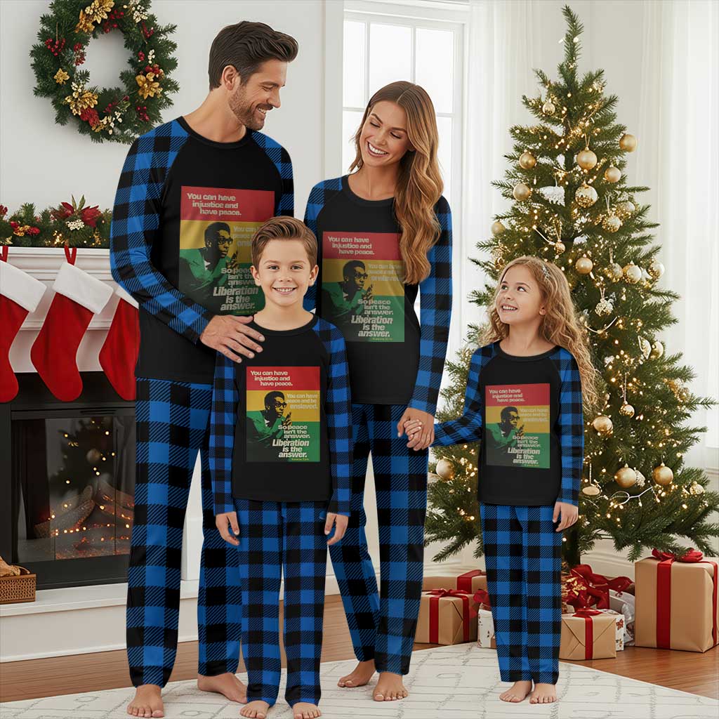 Stokely Carmichael Quote Plaid Pajama Set You Can Have Injustice And Have Peace And Be Enslaved TS11 Blue Plaid Print Your Wear