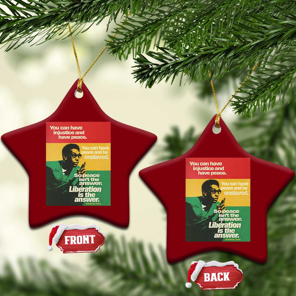 Stokely Carmichael Quote Ceramic Ornament You Can Have Injustice And Have Peace And Be Enslaved TS11 Print Your Wear