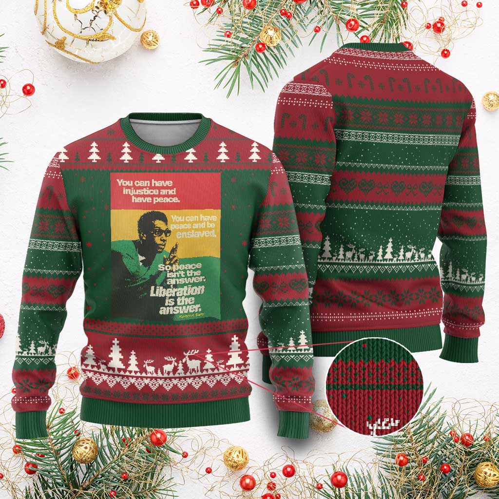 Stokely Carmichael Quote Ugly Christmas Sweater You Can Have Injustice And Have Peace And Be Enslaved TS11 Red Green Print Your Wear