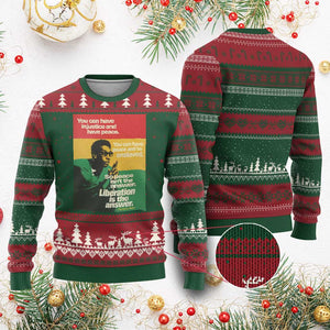 Stokely Carmichael Quote Ugly Christmas Sweater You Can Have Injustice And Have Peace And Be Enslaved TS11 Red Green Print Your Wear