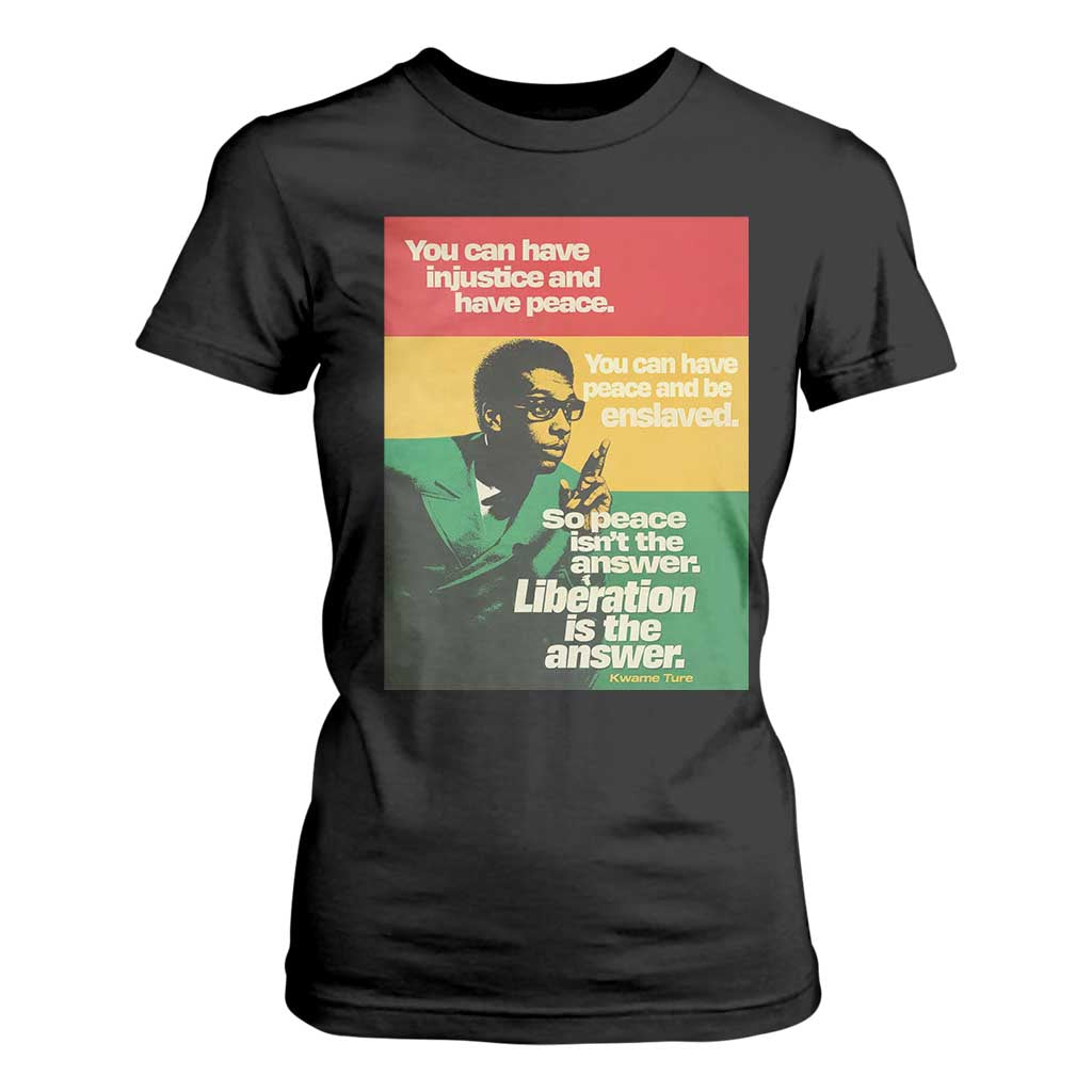 Stokely Carmichael Quote T Shirt For Women You Can Have Injustice And Have Peace And Be Enslaved TS11 Black Print Your Wear