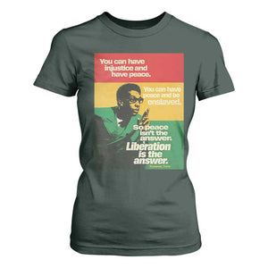 Stokely Carmichael Quote T Shirt For Women You Can Have Injustice And Have Peace And Be Enslaved TS11 Dark Forest Green Print Your Wear