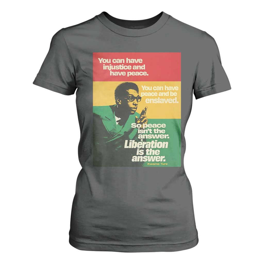Stokely Carmichael Quote T Shirt For Women You Can Have Injustice And Have Peace And Be Enslaved TS11 Dark Heather Print Your Wear