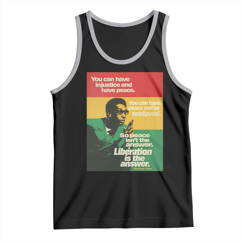 Stokely Carmichael Quote Tank Top You Can Have Injustice And Have Peace And Be Enslaved TS11 Black Athletic Heather Print Your Wear