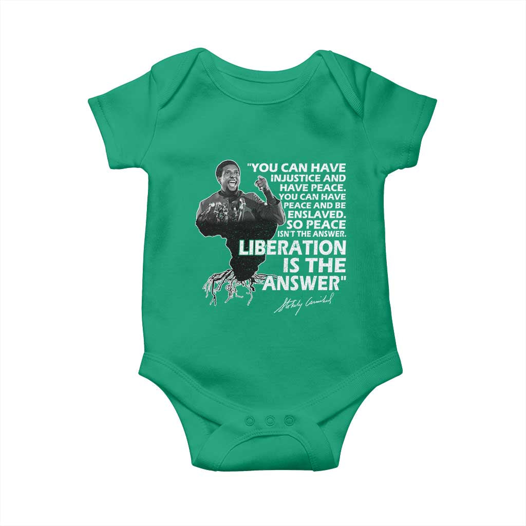 Stokely Carmichael Quote Baby Onesie You Can Have Injustice And Have Peace And Be Enslaved Black History Month TS11 Irish Green Print Your Wear