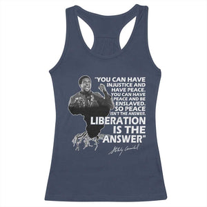 Stokely Carmichael Quote Racerback Tank Top You Can Have Injustice And Have Peace And Be Enslaved Black History Month TS11 Navy Print Your Wear