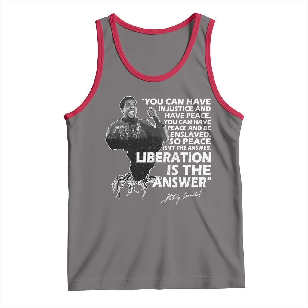 Stokely Carmichael Quote Tank Top You Can Have Injustice And Have Peace And Be Enslaved Black History Month TS11 Deep Heather Red Print Your Wear