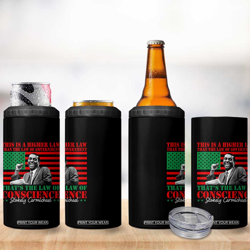 Stokely Carmichael 4 in 1 Can Cooler Tumbler That's The Law Of Conscience American Flag TS11 Print Your Wear