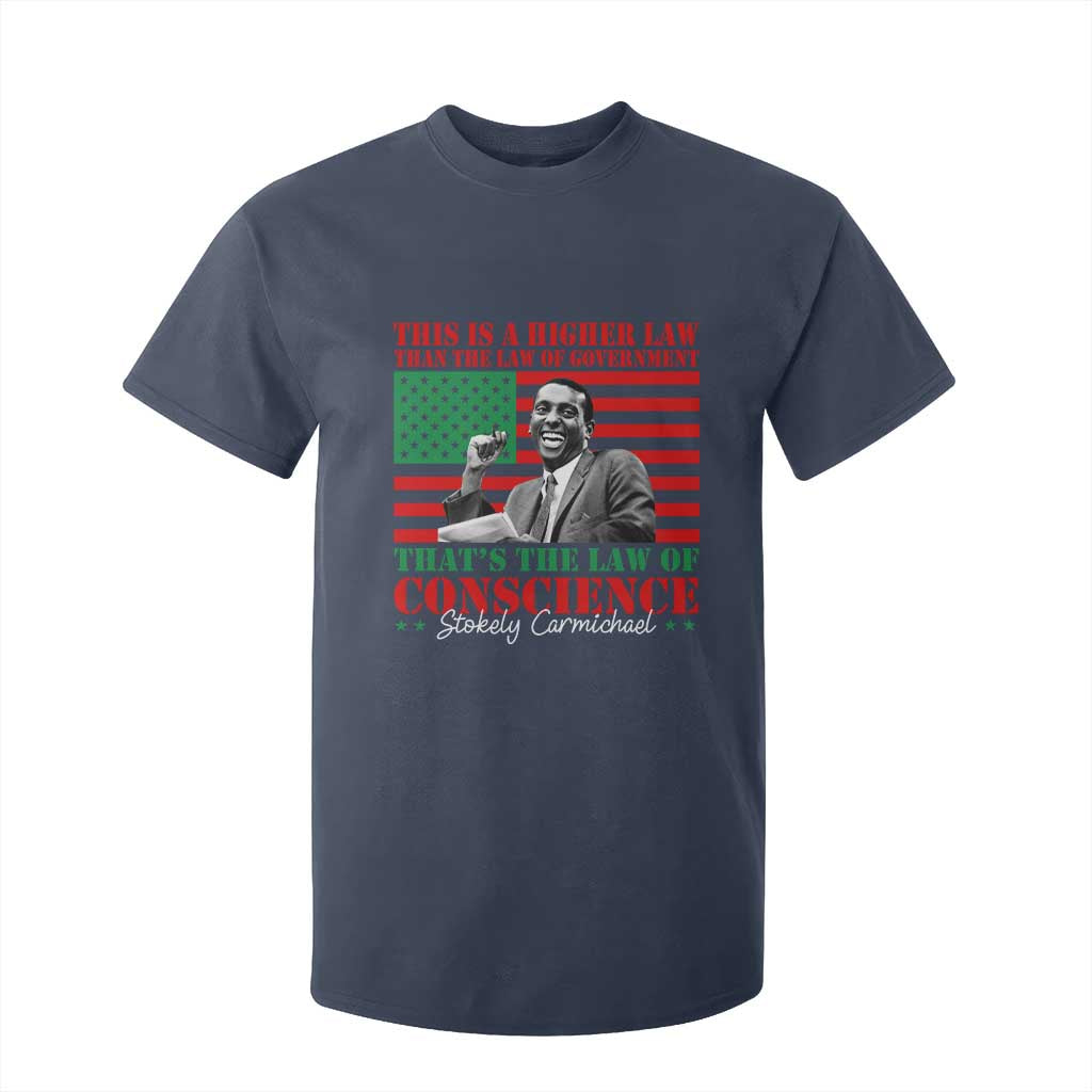 Stokely Carmichael T Shirt For Kid That's The Law Of Conscience American Flag TS11 Navy Print Your Wear