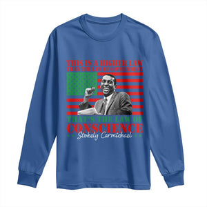 Stokely Carmichael Long Sleeve Shirt That's The Law Of Conscience American Flag TS11 Royal Blue Print Your Wear