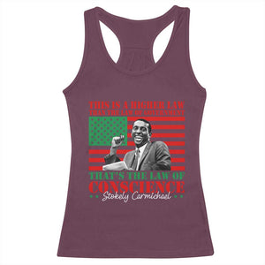Stokely Carmichael Racerback Tank Top That's The Law Of Conscience American Flag TS11 Maroon Print Your Wear