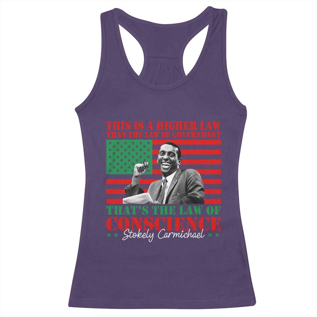 Stokely Carmichael Racerback Tank Top That's The Law Of Conscience American Flag TS11 Purple Print Your Wear