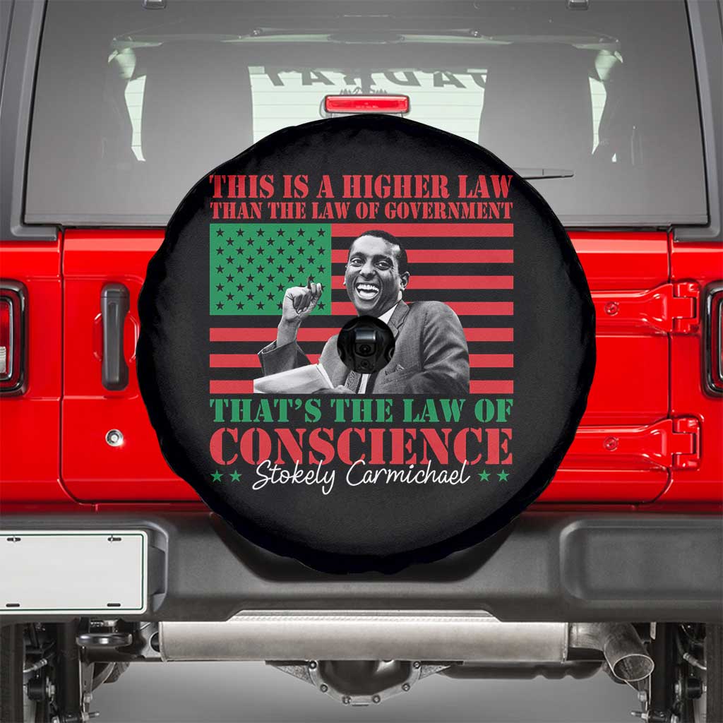 Stokely Carmichael Spare Tire Cover That's The Law Of Conscience American Flag TS11 Black Print Your Wear