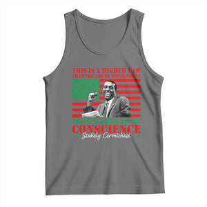 Stokely Carmichael Tank Top That's The Law Of Conscience American Flag TS11 Black Heather Print Your Wear