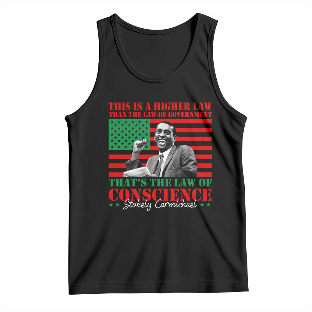 Stokely Carmichael Tank Top That's The Law Of Conscience American Flag TS11 Black Print Your Wear