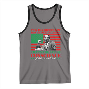 Stokely Carmichael Tank Top That's The Law Of Conscience American Flag TS11 Deep Heather Black Print Your Wear