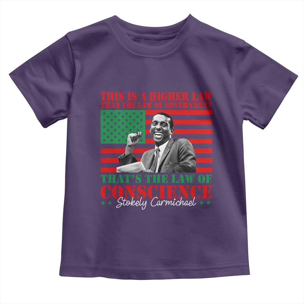 Stokely Carmichael Toddler T Shirt That's The Law Of Conscience American Flag TS11 Purple Print Your Wear