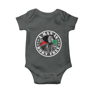 Stokely Carmichael Baby Onesie A Man Is Born Free Kwame Ture Civil Rights Leader TS11 Dark Heather Print Your Wear